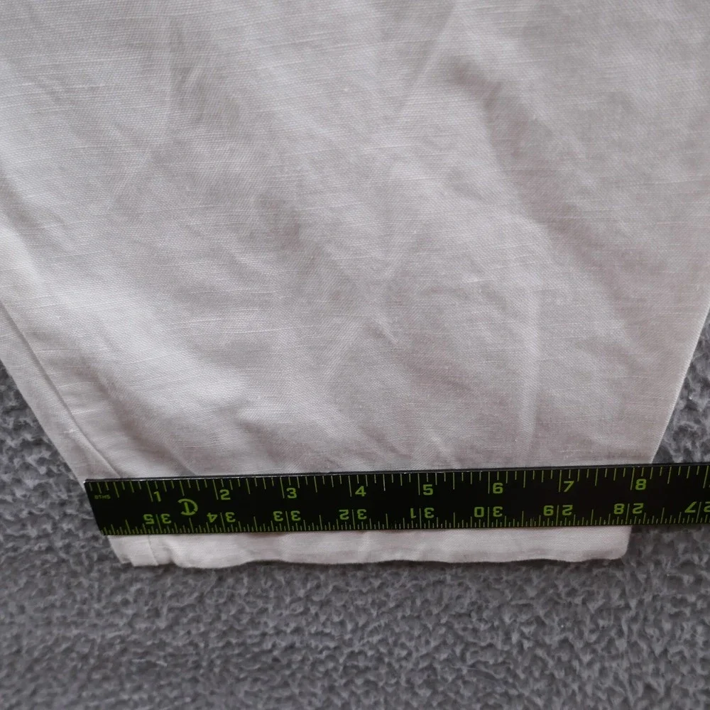 Banana Republic‎ Womens Ivory Cotton Linen Utility Paperbag Pants 16 NEW